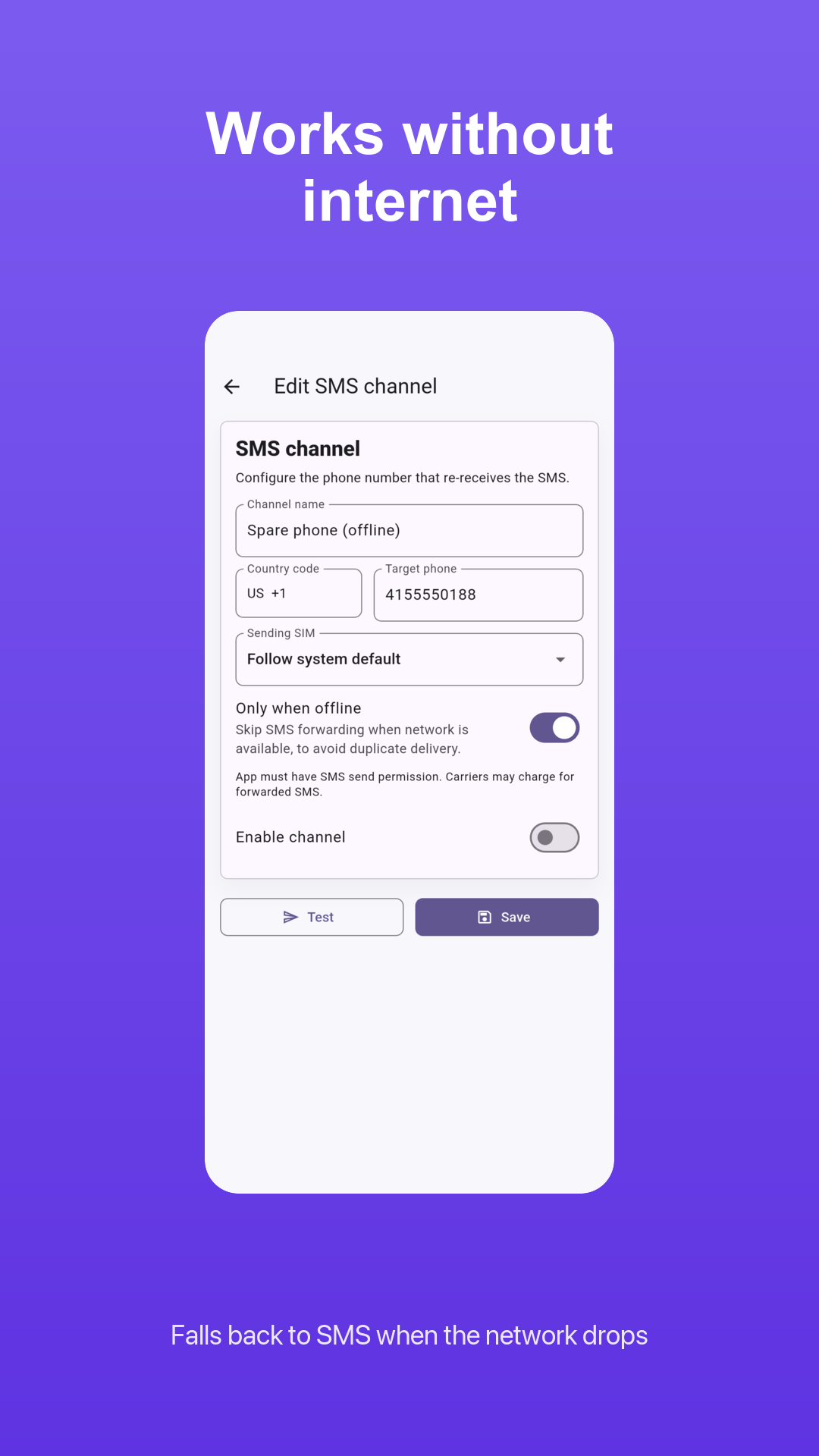 Offline SMS fallback